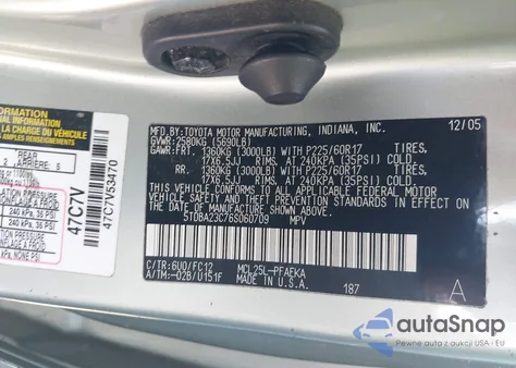 2006 Toyota Sienna Le from USA, damaged, VIN 5TDBA23C76S060709